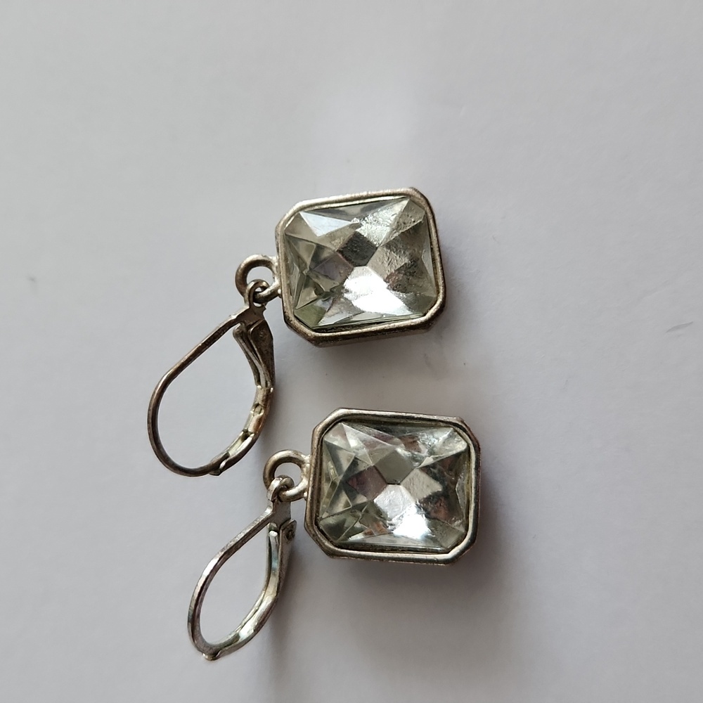 Faux crystal hanging earrings